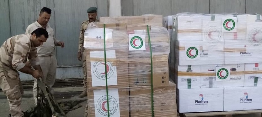 العراق يرسل وجبة جديدة من المواد الإغاثية إلى قطاع غزة