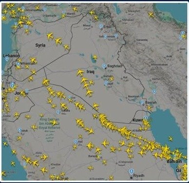 ارتفاع حركة الطيران العابر للأجواء العراقية بنسبة 31% بعد إنهاء ملف المناطق الجوية المحظورة