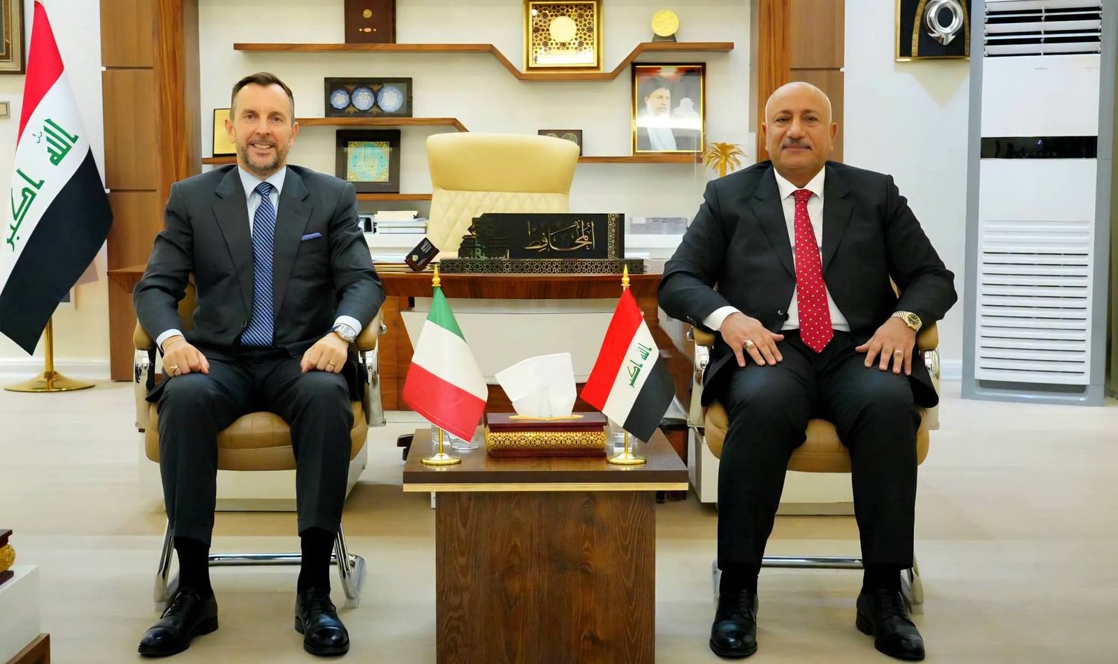 محافظ كربلاء يبحث مع السفير الإيطالي افاق التعاون المشترك